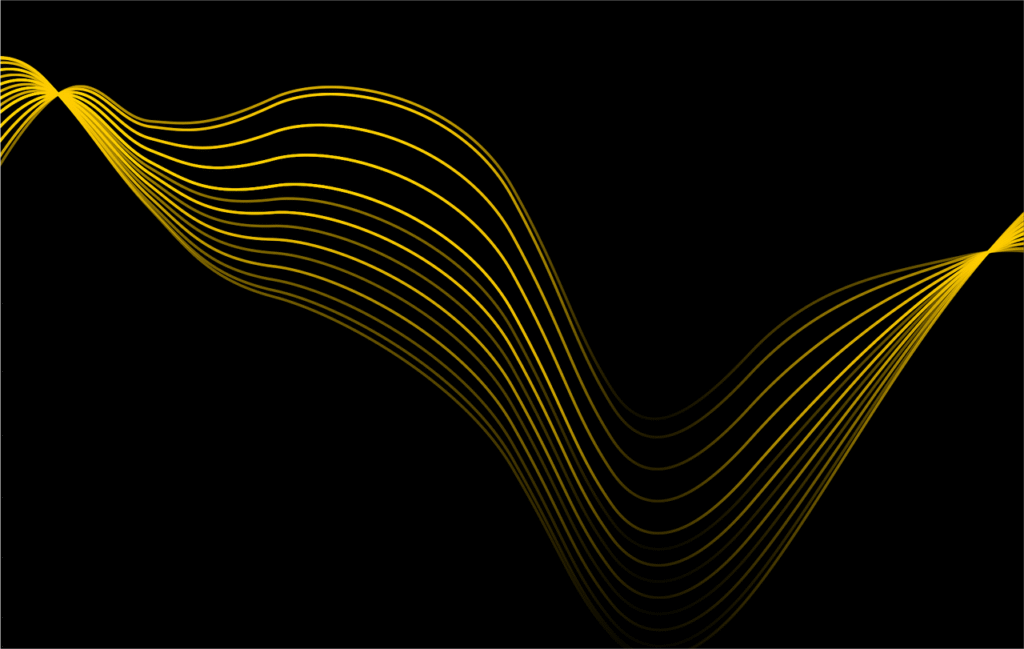 Abstrakte goldene Linien auf schwarzem Hintergrund – Symbol für den Human Code™ in der Führung